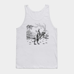 JESUS RIDING A DINOSAUR Tank Top